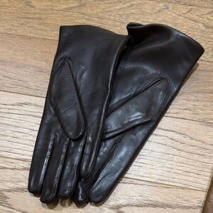 Fur Lined Chocolate Brown Leather Gloves